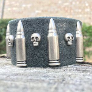 bullet and skull cuff bracelet